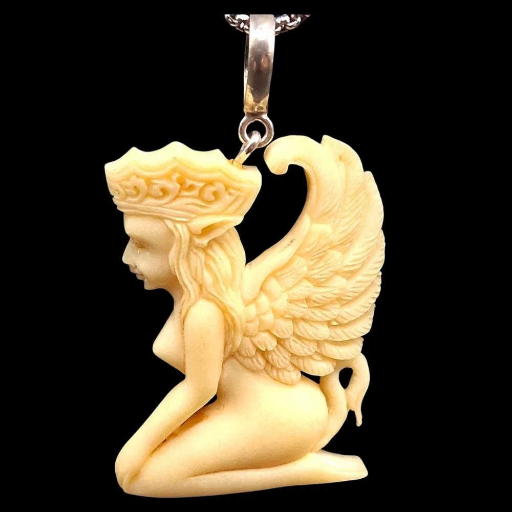 🔥Balinese Hand Carved Pendant on 24 Inch Stainless Steel Chain